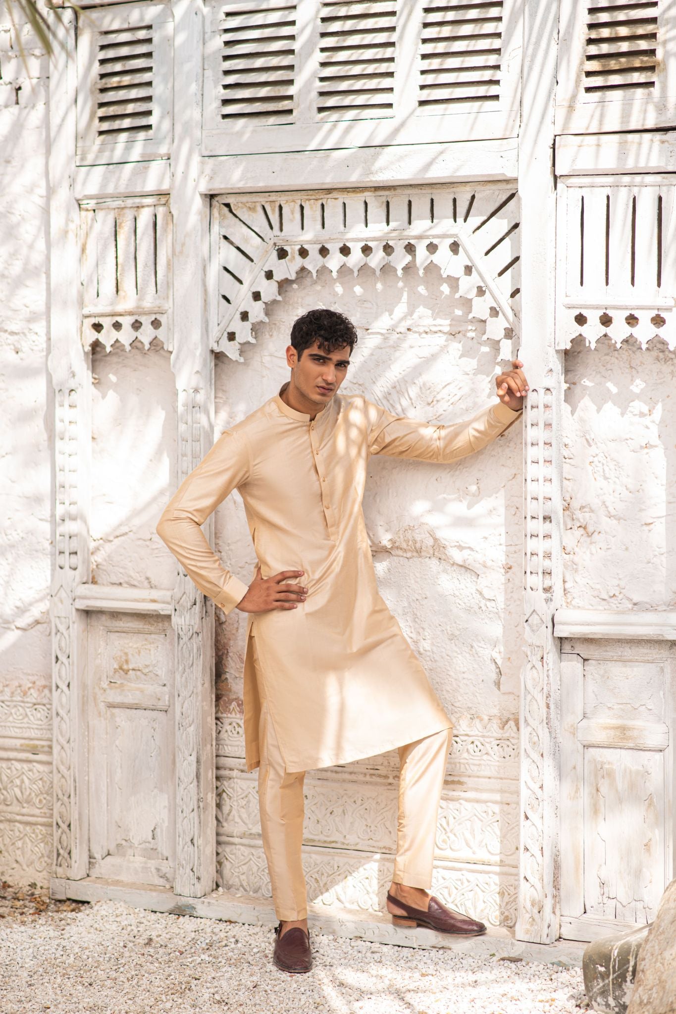 Biege Kurta pyjama