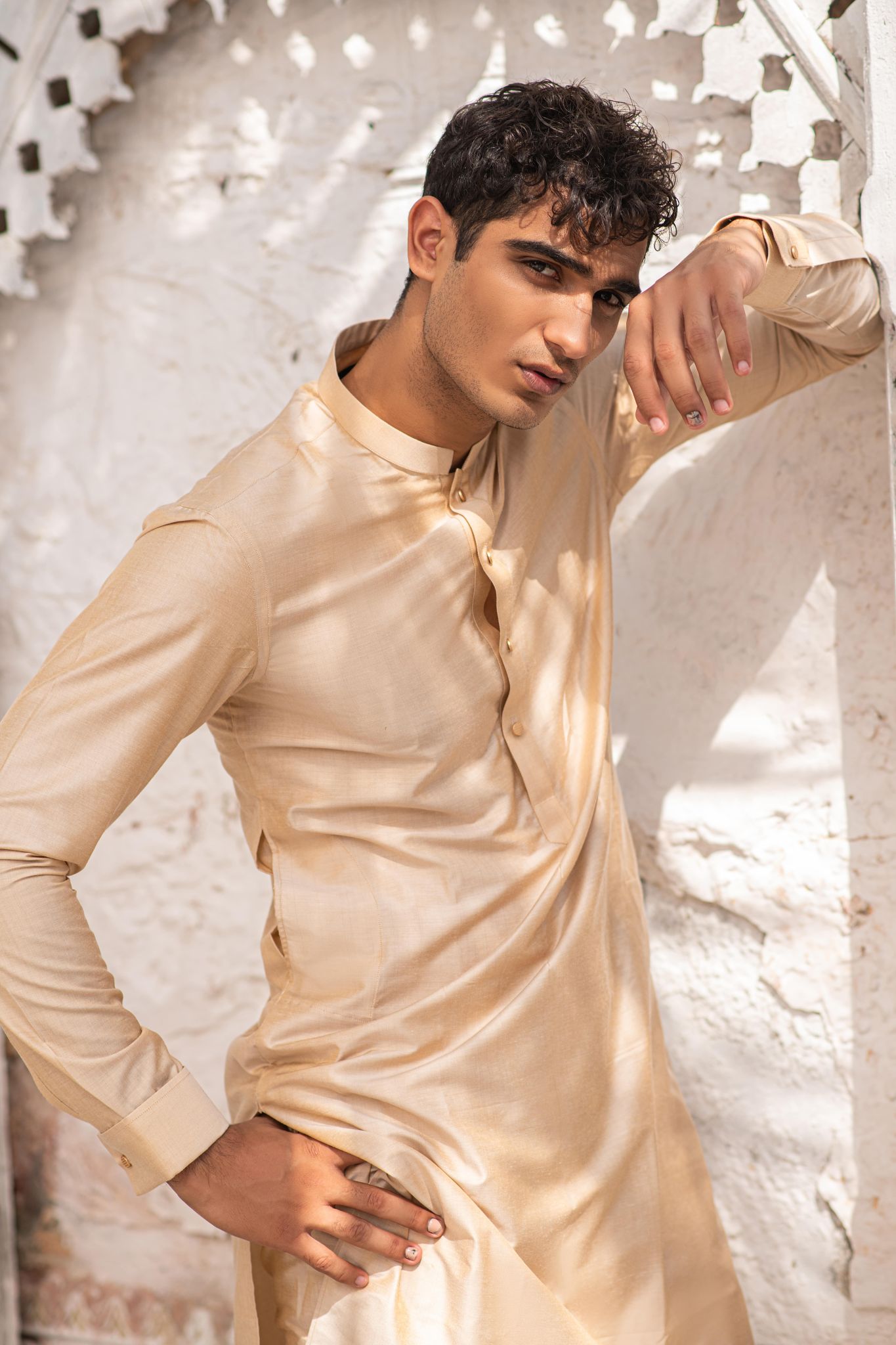 Biege Kurta pyjama