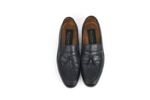 Black Full Grain Leather Tassel Loafers